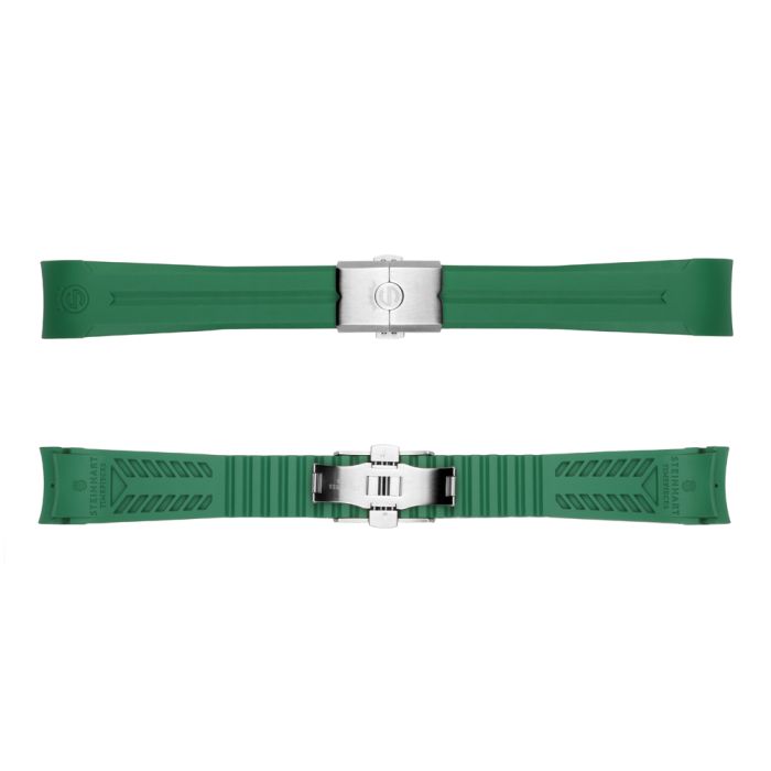 Steinhart Kautschukband grün 20x16 mm für Ocean 39 mit Schließe Stahl