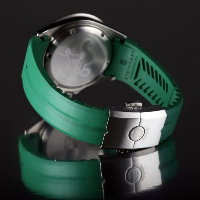 Steinhart Kautschukband Grün 22x18 Mm Für Ocean 42 Und Ocean 44 Mit Schließe Stahl