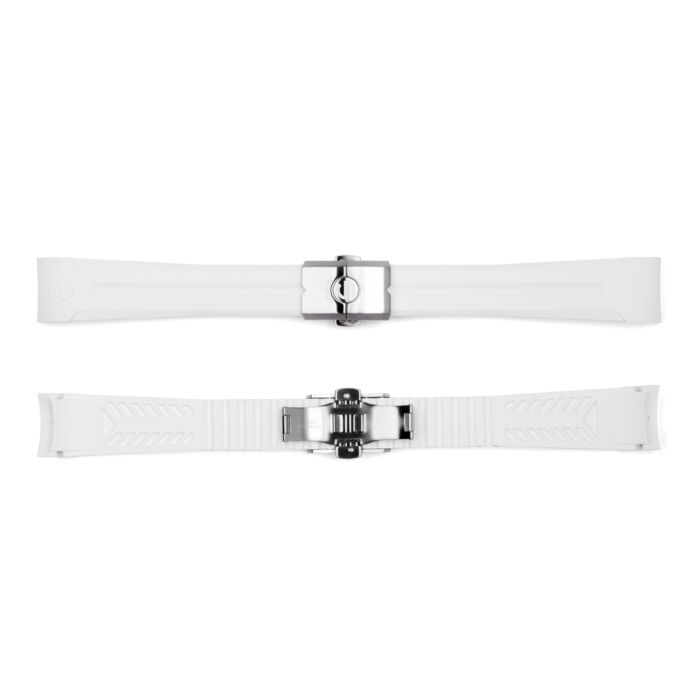 Steinhart Kautschukband neu 20x16 mm für Ocean 39 weiß Schließe Stahl