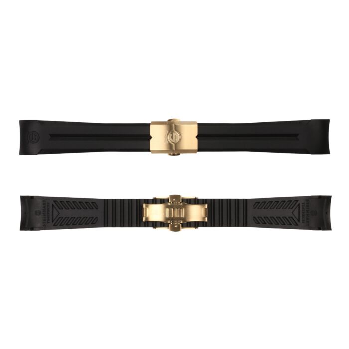 Steinhart Kautschukband neu 22x18 mm für Ocean 42 mit Schließe gelbgold