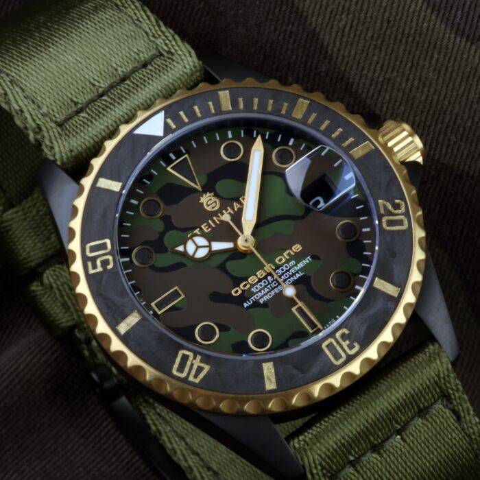 Steinhart Ocean 39 Black MILITARY Camouflage Taucheruhr