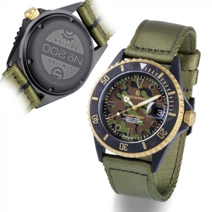 Steinhart Ocean 39 black MILITARY Camouflage Taucheruhr