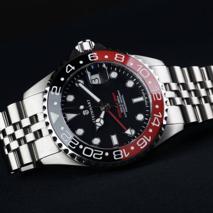 Steinhart Ocean 39 GMT.2 BLACK-RED Ceramic Taucheruhr
