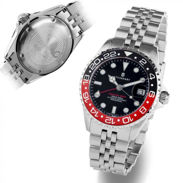 Steinhart Ocean 39 GMT.2 BLACK-RED Ceramic Taucheruhr