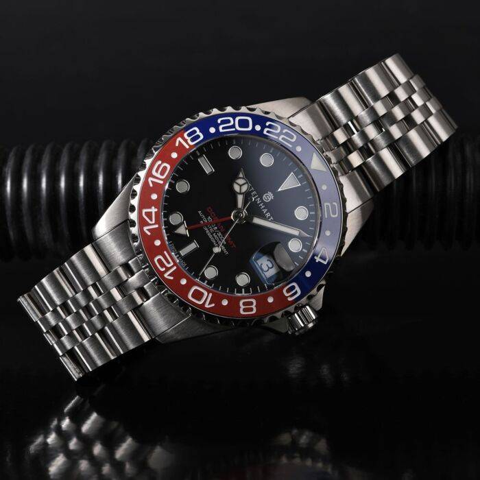 Steinhart Ocean 39 GMT.2 BLUE-RED Ceramic Taucheruhr
