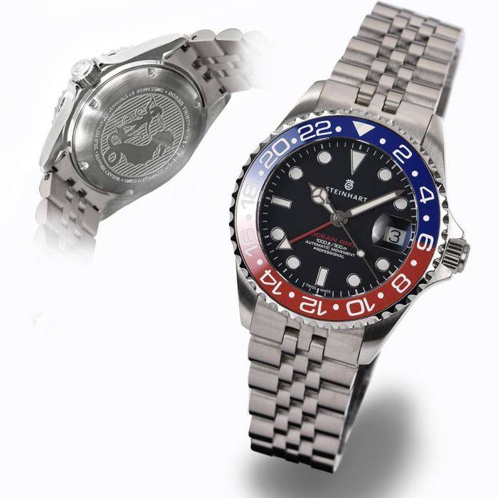 Steinhart Ocean 39 GMT.2 BLUE-RED Ceramic Taucheruhr