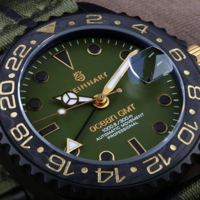 Steinhart Ocean 39 GMT Black MILITARY Khaki Taucheruhr