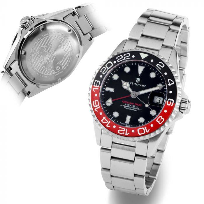 Steinhart Ocean 39 GMT BLACK-RED Ceramic Taucheruhr