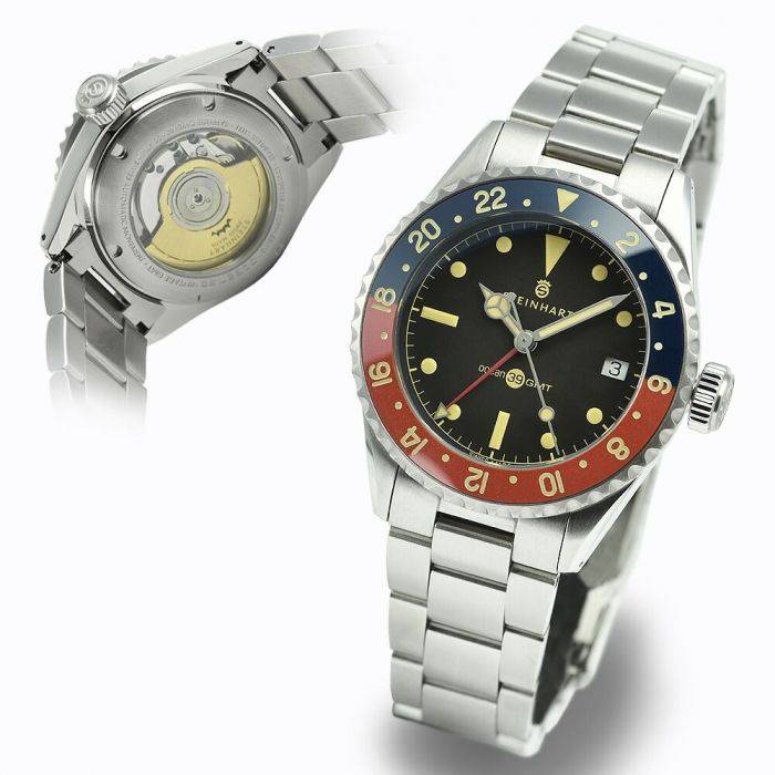 Steinhart Ocean 39 vintage GMT premium BLUE-RED Ceramic