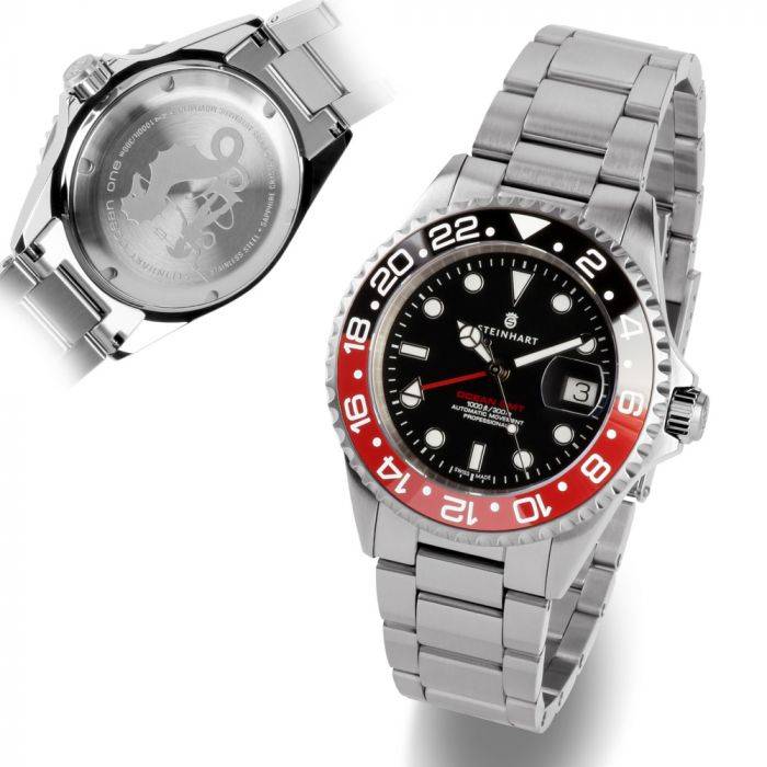 Steinhart Ocean One GMT BLACK-RED Ceramic Taucheruhr