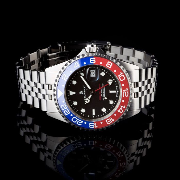 Steinhart Ocean One GMT BLUE-RED. 2 Ceramic Taucheruhr