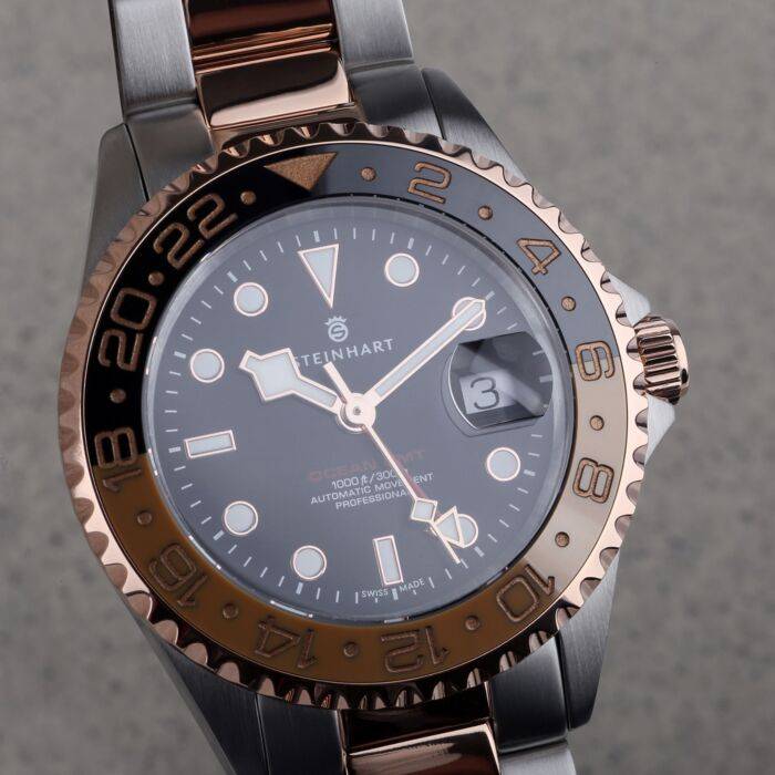 Steinhart Ocean One GMT Two-tone BLACK/KHAKI Taucheruhr