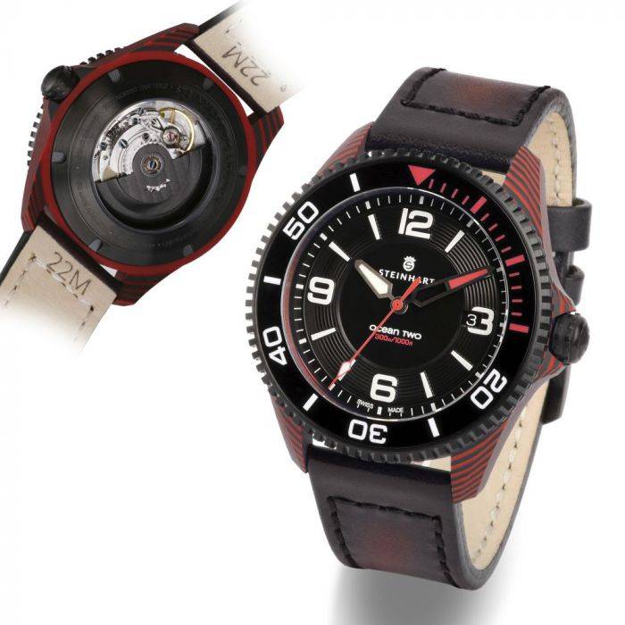 Steinhart Ocean 2 premium Carbon Red Taucheruhr