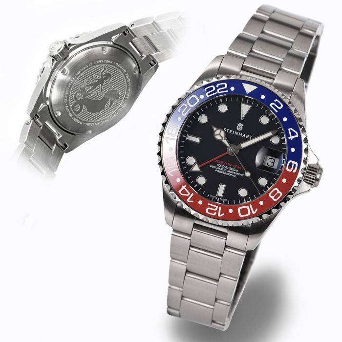 Steinhart Ocean 39 GMT BLUE-RED Ceramic Taucheruhr