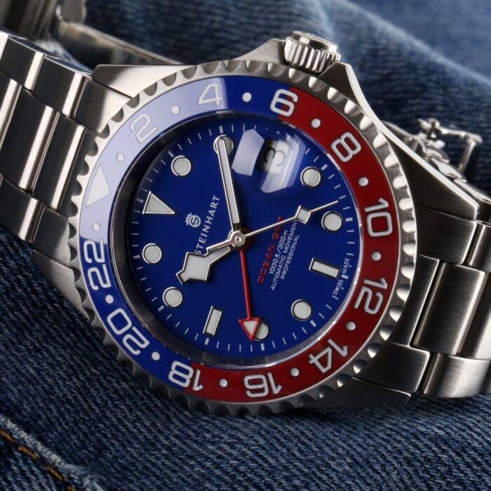 Steinhart Ocean One GMT BLUE-RED Ceramic Blue Dial
