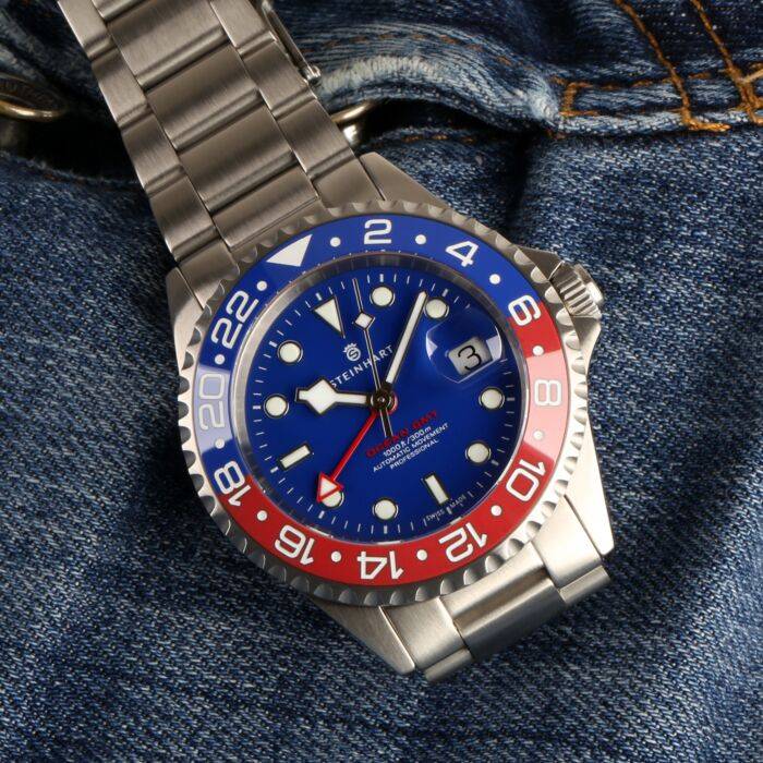 Steinhart Ocean One GMT BLUE-RED Ceramic Blue Dial