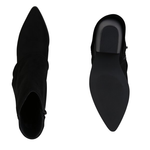 Stiefelparadies Damen Cowboy Boots In Schwarz Velours