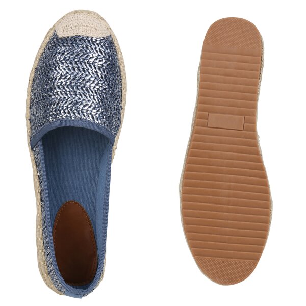 Stiefelparadies Damen Espadrilles In Rose Gold Nude Altrosa