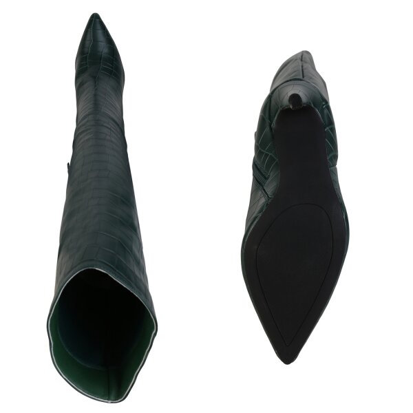 Stiefelparadies Damen High Heels In Dunkelgrün Kroko