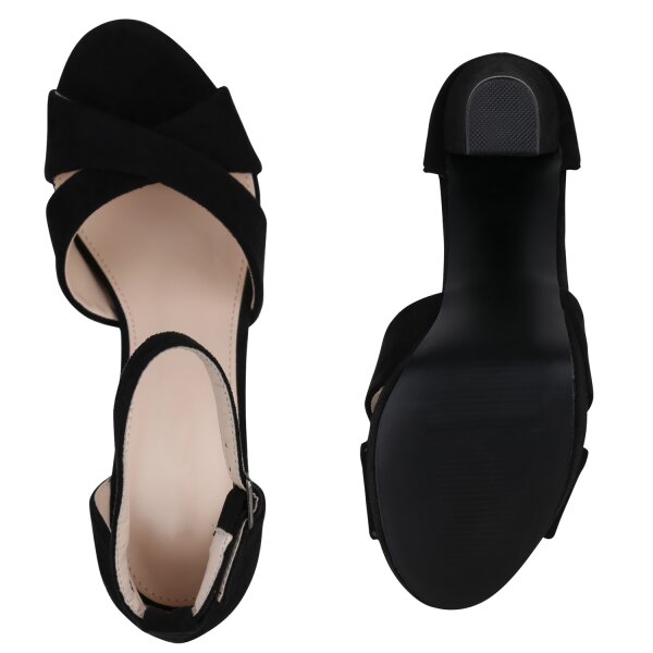 Stiefelparadies Damen High Heels In Schwarz Velours