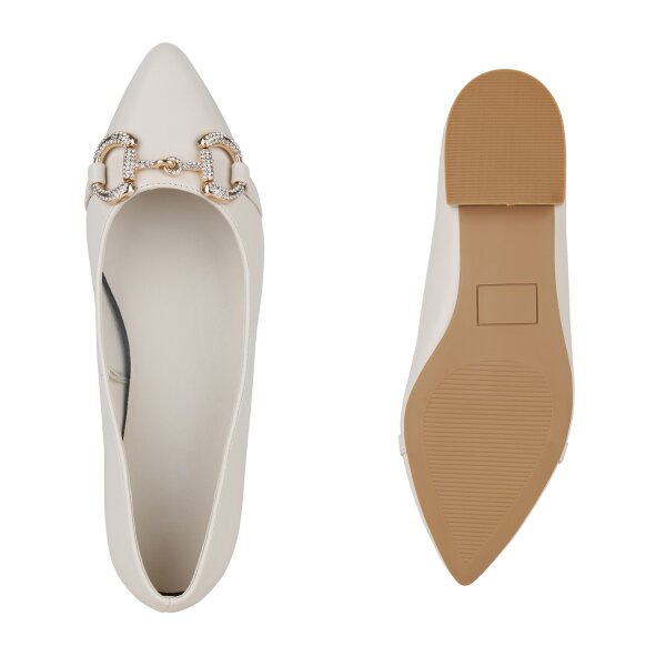 Stiefelparadies Damen Klassische Ballerinas In Beige