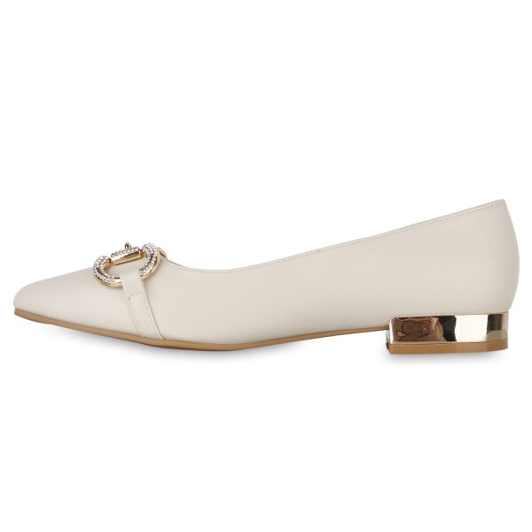 Stiefelparadies Damen Klassische Ballerinas in Beige