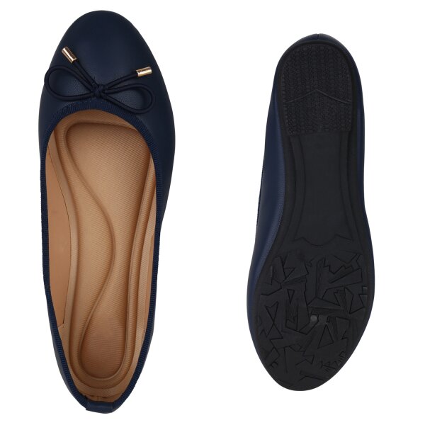 Stiefelparadies Damen Klassische Ballerinas In Dunkelblau