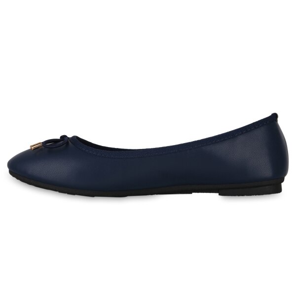 Stiefelparadies Damen Klassische Ballerinas in Dunkelblau