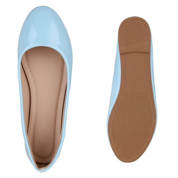Stiefelparadies Damen Klassische Ballerinas In Hellblau