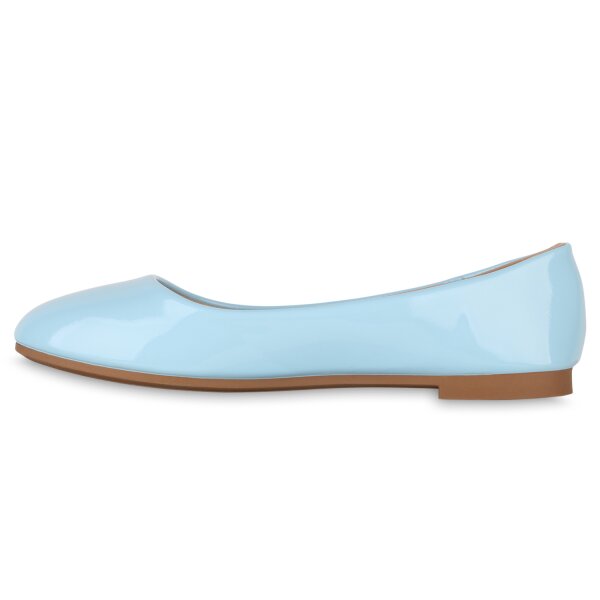 Stiefelparadies Damen Klassische Ballerinas in Hellblau