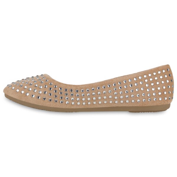 Stiefelparadies Damen Klassische Ballerinas in Khaki