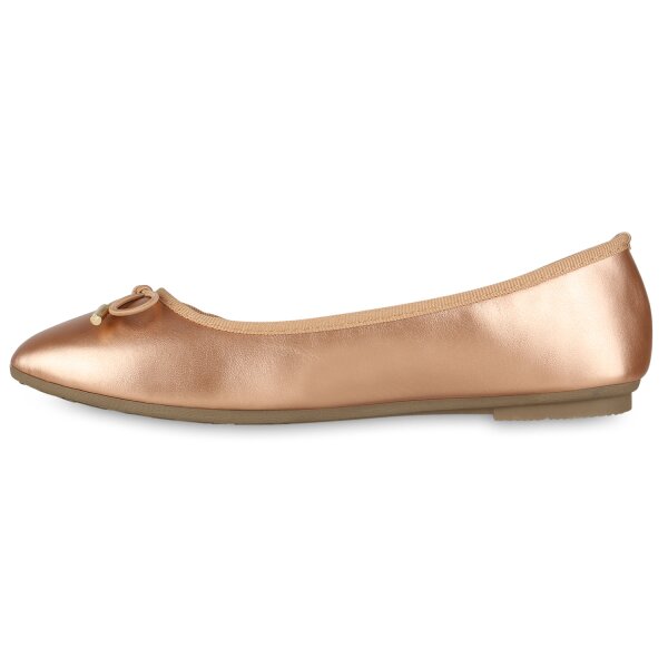Stiefelparadies Damen Klassische Ballerinas in Rose Gold