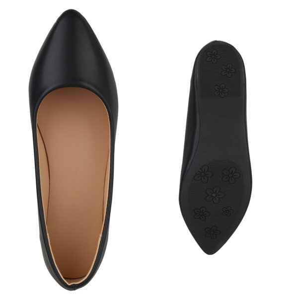 Stiefelparadies Damen Klassische Ballerinas In Schwarz