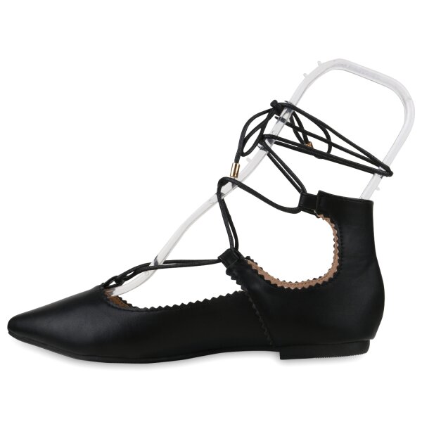 Stiefelparadies Damen Klassische Ballerinas in Schwarz