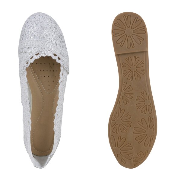 Stiefelparadies Damen Klassische Ballerinas In Silber