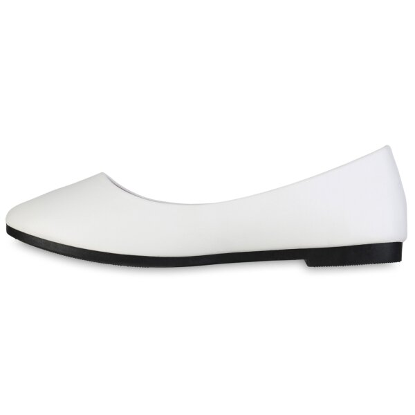 Stiefelparadies Damen Klassische Ballerinas in Weiss