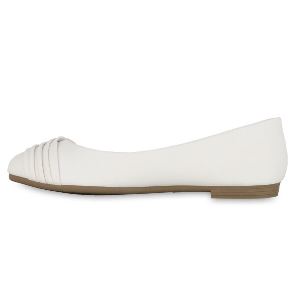 Stiefelparadies Damen Klassische Ballerinas in Weiss