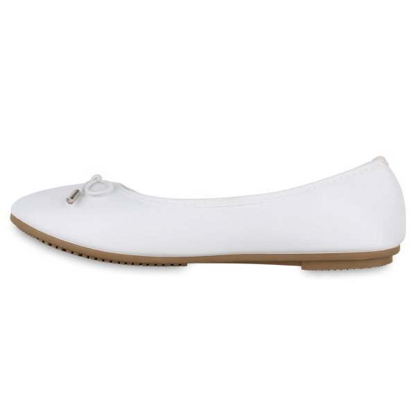 Stiefelparadies Damen Klassische Ballerinas in Weiss