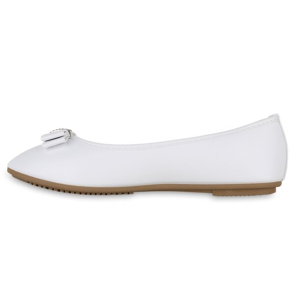 Stiefelparadies Damen Klassische Ballerinas in Weiss