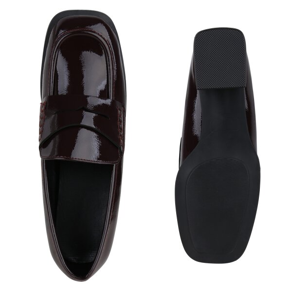 Stiefelparadies Damen Klassische Pumps In Burgund Lack