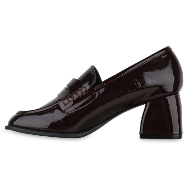 Stiefelparadies Damen Klassische Pumps in Burgund Lack