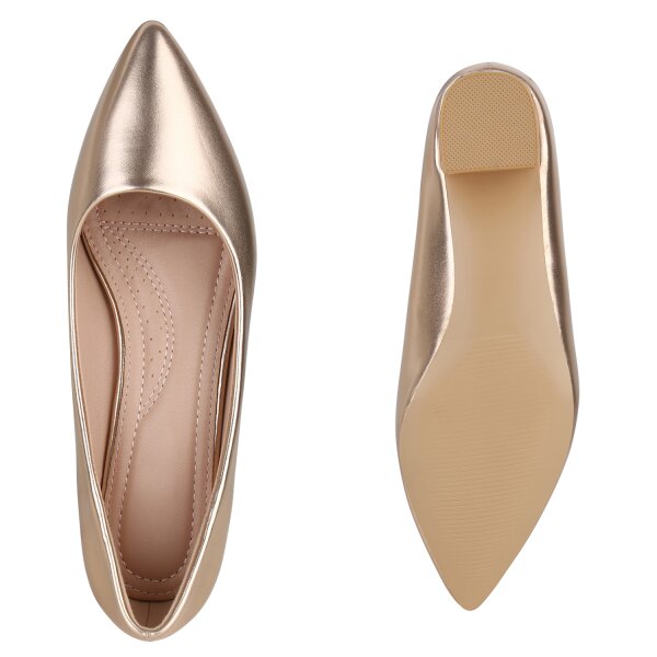 Stiefelparadies Damen Klassische Pumps In Rose Gold