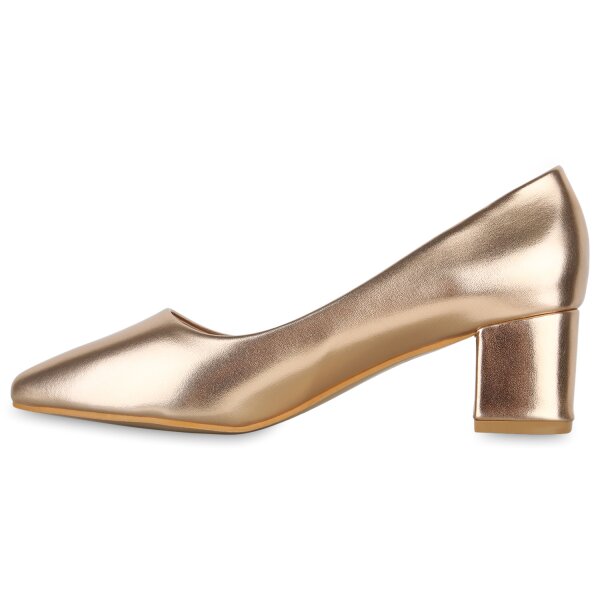 Stiefelparadies Damen Klassische Pumps in Rose Gold