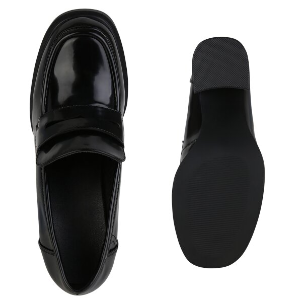 Stiefelparadies Damen Klassische Pumps In Schwarz Lack