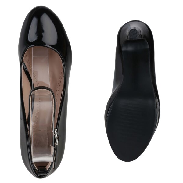 Stiefelparadies Damen Klassische Pumps In Schwarz Lack