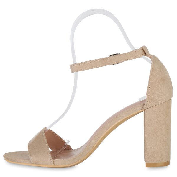 Stiefelparadies Damen Klassische Sandaletten in Beige