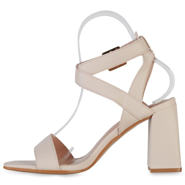 Stiefelparadies Damen Klassische Sandaletten in Beige