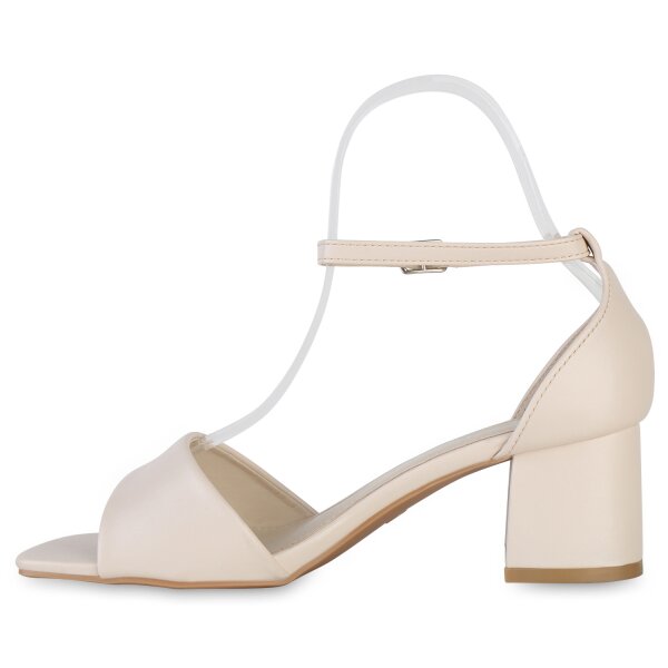 Stiefelparadies Damen Klassische Sandaletten in Beige
