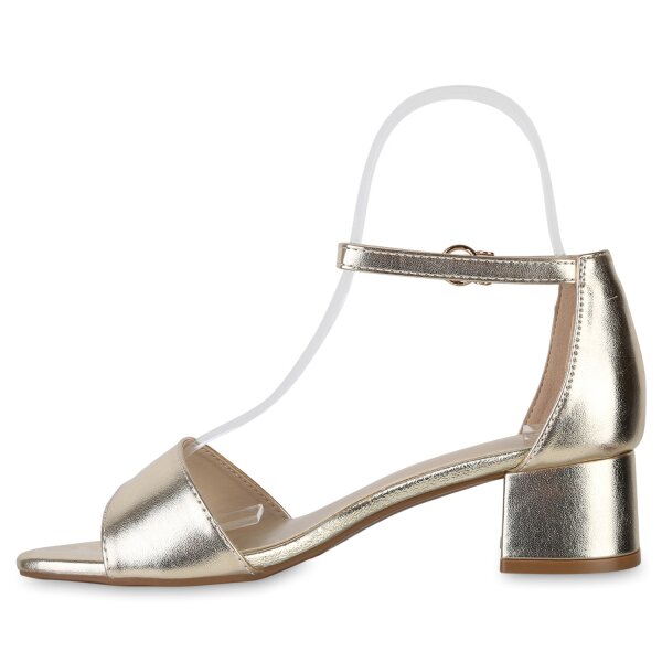Stiefelparadies Damen Klassische Sandaletten in Gold