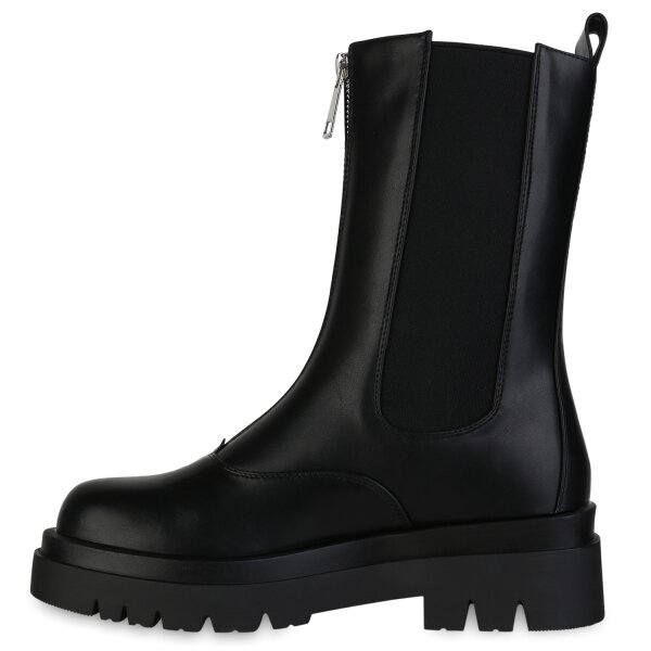 Stiefelparadies Damen Klassische Stiefel in Schwarz